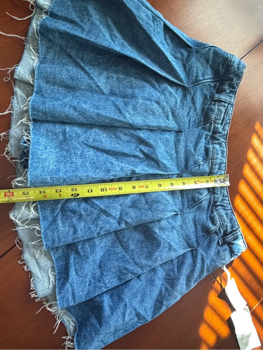 Anthropologie- PILCRO Denim Pleated Mini Skort - Blue sz 31 NWT